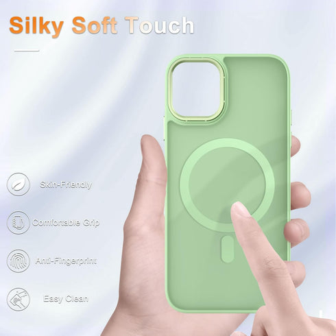 for iPhone 11 Case, Matte Magnetic Phone Case with 1 Screen Protector, Compatible with Magsafe, Translucent Frosted Slim Shockproof Protective Cov...