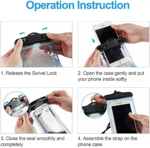 Universal Waterproof Phone Pouch Cellphone Dry Bag with Detachable Lanyard for iPhone 14 13 12 11 Pro Max Plus XS XR X 8 Galaxy S23 S22 S21 S20 Pi...