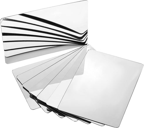 Marsui 8 Pieces Shatter Proof Plastic Mirror Craft 4 x 6 Inch Small Mirror Tiles Bulk with Soft Round Corners Double Sided Protective Film Reflect...