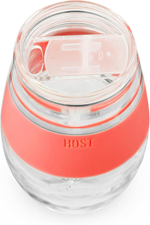 Host Wine Freeze Replacement Lids for Tumblers - Set of 2, Sliding Tab Closure, Travel Cup Lid for Wine Freeze Cooling Cup, Clear...