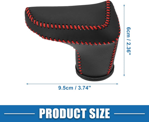 Automatic Gear Shift Knob Cover Sheath Transmission Boot Shift Lever for Hyundai Elantra 2021-2023 Faux Leather Red Stitches...