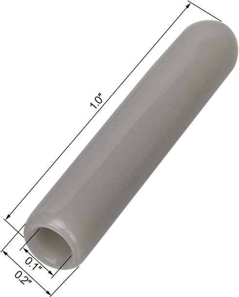 OIIKI 100 PCS Universal Dishwasher Rack Tine Prong Repair End Cover Caps, Durable Flexible Vinyl Extra Long 1 inch Anti Slip Round Tips, Gray