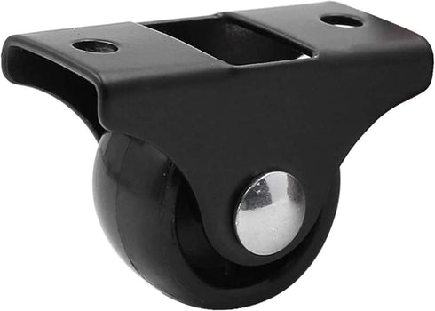 Luomorgo 12 Pack 1" Caster Wheels Rigid Fixed Non Swivel Casters with Metal Top Plate Hard Plastic Wheels for Furniture, Black...