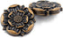 Bezelry 10 Pieces Tudor Rose Metal Shank Buttons. 25mm(1 inch) (Antique Copper)...