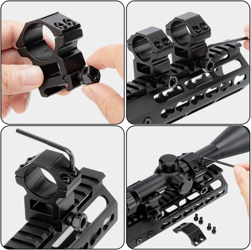 1'' Scope Rings, 2Pcs High Profile or 2Pcs Medium Profile 1 Inch Scope Mount Rings for Picatinny Rail...