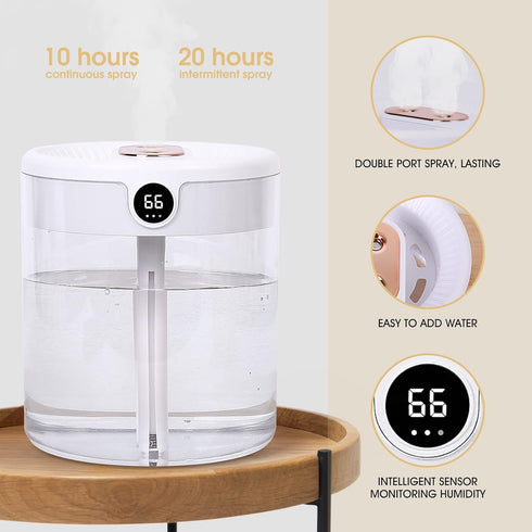 Desktop Humidifier,Humidifier For Bedroom, Plants, Office, Baby Room,humidifier sensor, real-time monitoring and adjusting humidity,2L,Auto Shut-O...