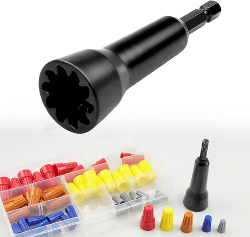 Wire Twisting Spinner,Spin-Twist Wire Connector Socket,Wire twist tool with 1/4" Chuck(Black)...