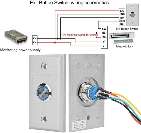 Sonew Exit Button Door Push Release Switch Door Access Control System with Indicator Light for Factory Office etc....