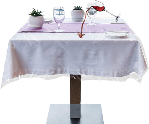LAMINET Heavy-Duty Deluxe Crystal Clear Vinyl Tablecloth Protector 70" x 52" - Oblong...