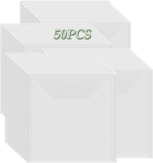 50 Pcs 6.4x6.4inch Stamp & Die Storage Pockets Resealable Clear Plastic Seal Bags Storagefor Cutting Dies Stamp Crafts for DIY Scrapbooking Paper ...