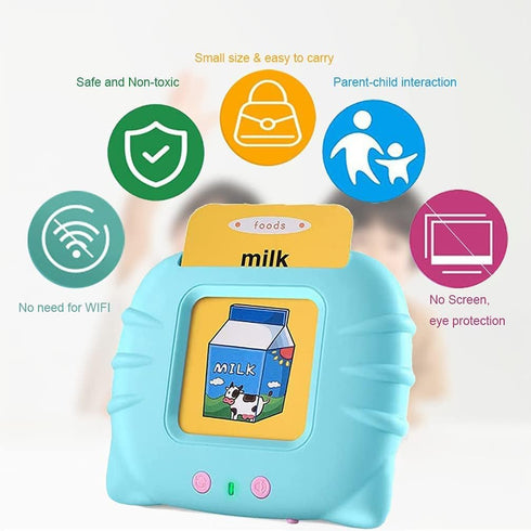 Toddler Flash Cards Educational Toys,WONFAST 56PCS Audible Sight Words Flashcards Preschool Language Learning Early Machine Electronic Interactive...