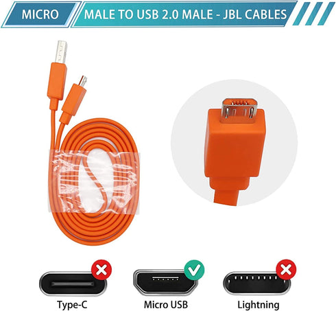 USB Fast Charger Power Adapter Cable Charging Cord Compatible with JBL Wireless Bluetooth Speaker Earphone Headphone...