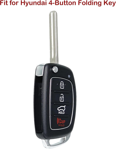 Key Fob Cover for Sonata Ioniq: 4 Buttons Key Case Fob Fit for Hyundai Santa Fe Tuscon I40 Elantra AD ADA Sonata Ioniq EV HEV PHEV Hybrid 2011 to ...