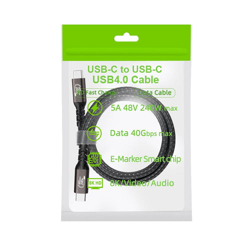 240W 3.2FT USB4 Fast Charging Cable USB-C to USB-C, Compatible with Thun-debalt 4/3, Supports 8K@60Hz Display & 40Gbps Data Transfer, for All Type...