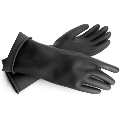 Long Rubber Gloves Heavy Duty, Thick Chemical Resistant Gloves, Waterproof Cleaning Painting Protective Safety Work Heavy Duty Gloves, 18" Black D...