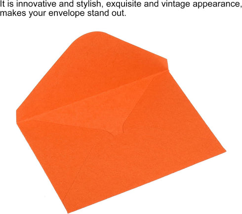 PATIKIL Mini Envelopes, 100 Pack Mini Gift Card Business Card Envelope for Greeting Weddings, Orange...
