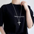 Cross Necklace for Men, Silver Cross Titanium Steel Necklace Creative Fashion Vintage Cross Pendant Necklace, Religious Jewelry Gift for Men Women...