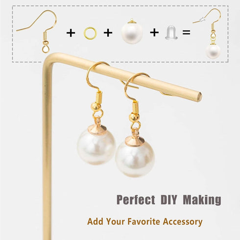 Hypoallergenic Earring Hooks 150 PCS/75 Pairs, Silver Plated Ear Wires Fish Hooks,500pcs Earring Making Kit with Jump Rings and Clear Silicone Ear...
