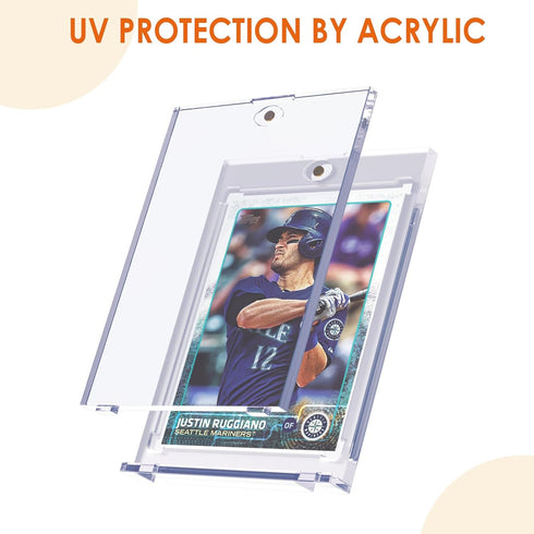 4Pcs Magnetic Card Holders for Trading Card, Baseball Card Protectors with 4 Stands, 35pt Acrylic Hard Card Sleeves Case for Sports Cards, MTG Car...