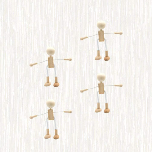 Exceart Wooden Pegs Wooden Pegs Peg Doll Supplies 4PCS Unfinished Wood Doll Shapeable Educational Crafts Toys Desktop Decoration for Kids DIY Pain...