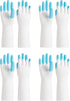 PACIFIC PPE 4 Pairs Reusable Cleaning Gloves, PVC Dishwashing Gloves, Latex Free, Kitchen, Unlined, Blue, Large...