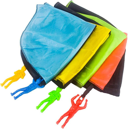 12 Pack Parachute Toys, Tangle Free Throwing Parachute Toy Parachute Figures Plastic Warrior Figures for Kids Party Favors Outdoor...