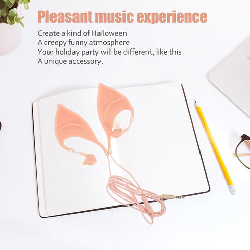 Wired Headphones Elf Earbuds Headphones 3.5mm Earphone Fairys Elves Ear Cosplay Headset Wired Music Headphone for Halloween Wired Earbuds...