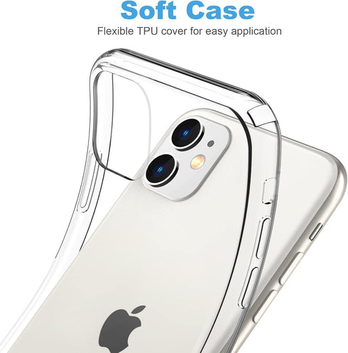 Compatible with iPhone 11 Case, Clear TPU Phone Cases Shockproof Bumper Cover Anti-Scratch Protective Slim Thin Crystal Phone Case for 11 6.1inch...