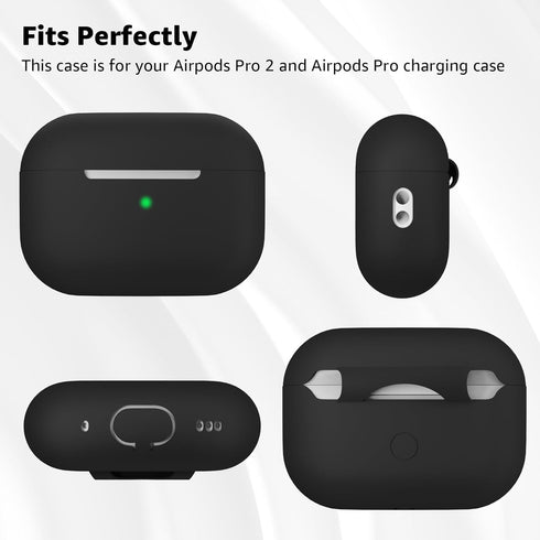 Compatible with Airpods Pro 2 Case, Soft Silicone Skin Cover Protective Cases with Cleaner kit and Lanyard Compatible for AirPod Pro 2nd Generatio...