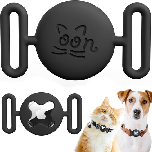 Airtag Cat Collar Silicone Holder Case, Air tag Cat Collar Holder Compatible with Airtag GPS Tracker for Cat Dog Pet, Waterproof and Lightweight (...