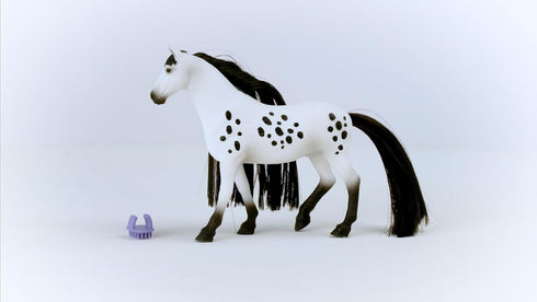 Schleich Horse Club Sofia's Beauties, Knabstrupper Stallion Beauty Horse with Brushable Hair - 8pc Styling Horse Figurine and Playset Accessories ...