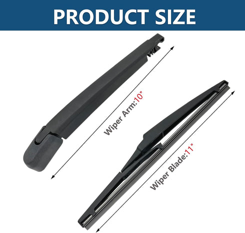 Rear Windshield Wipers Blade Arm Set for Kia Soul 2010-2019 / Kia Soul EV 2015-2019 Back Glass Wiper Arm Blade Replacements All Seasons Fit,Replac...