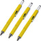 Stylus Pen, 7-in-1 Multi-Tool Pen [Touchscreen Stylus, Ballpoint Pen, Ruler, Level, Phillips Screwdriver and Flathead (3 Pack Yellow)......