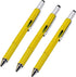 Stylus Pen, 7-in-1 Multi-Tool Pen [Touchscreen Stylus, Ballpoint Pen, Ruler, Level, Phillips Screwdriver and Flathead (3 Pack Yellow)......