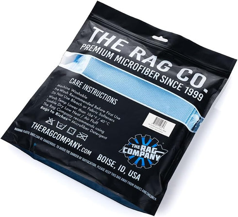 The Rag Company - Diamond Weave Glass & Window - Detailing Towels to Polish Mirrors & Chrome, Snakeskin Like Texture, Lint-Free, Streak-Free, 280g...