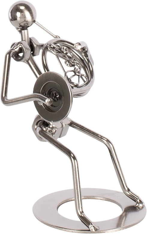 Broadway Gift French Horn Player Silver Tone 6 inch Table Metal Decorative Musician Tabletop Figurine...