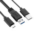xiwai Type-C USB-C to USB 3.0 Male & USB 2.0 Dual Power Data Y Cable for Laptop & Hard Disk...