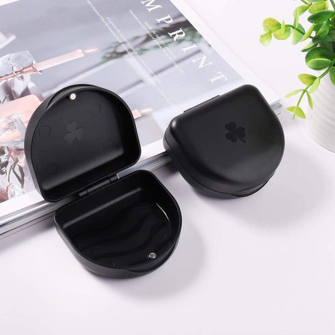 (2 Pack) Retainer Case,Solid Orthodontic Retainer Case-Black...