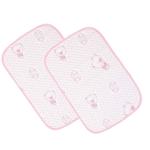 2pcs Pack Monvecle Baby Infant Waterproof Cotton Changing Pads Washable Resuable Diapers Liners Mats, Pink Bear-2pcs Medium 28" x 20"...