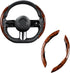 Car Wood Grain Steering Wheel Cover, Anti-Skid Segmented Auto Steering Wheel Protector, Automotive Interior Accessories, Universal for Most Vehicl...