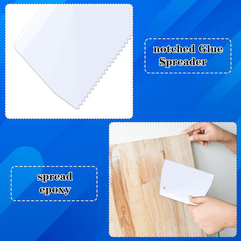 3 Pcs Adhesive Spreader Plastic Trowel Notched Glue Spreader 0.2" Tooth Hardwood Flooring Spreader Plastic Notch Plastic Trowel Hardwood Flooring ...