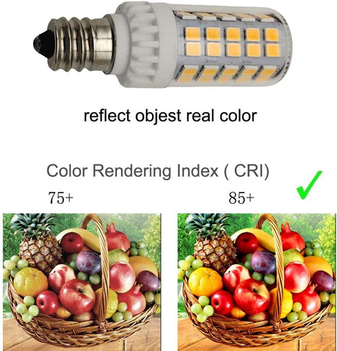 Led E12 Candelabra Bulb 5w 600lm Salt Rock Lamp Appliance Refrigerator Light Replacement 60 Watt C7 Incandescent Bulb T2 Halogen Chandelier Ceilin...