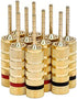 Monoprice 9438 Gold Plated Speaker Pin Plugs - 5 Pairs - Pin Screw Type, For Speaker Wire, Home Theater, Wall Plates And More...