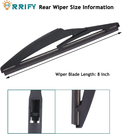 8" Rear Windshield Wiper Blade for Lexus CT200h 11-17, for Toyota Urban Cruiser 09-16, for Toyota Auris Hatchback 12-18, for Toyota Prius C 12-19,...