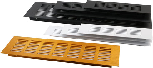 Geesatis 2 Pcs Louvered Ventilation Grille Air Vent for Cabinet Shoe Cabinet Hardware Accessories Ventilation Cover, with Mounting Screws, Black, ...