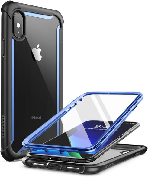 i-Blason Ares Designed for iPhone Xs Case, iPhone X Case, Full-Body Rugged Clear Bumper Case with Built-in Screen Protector for iPhone Xs 5.8 Inch...