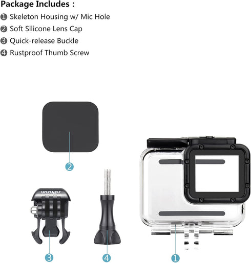 SOONSUN Skeleton Housing Case for GoPro Hero 7/6/5 Black, Hero (2018), Side Open Protective Case with Bracket Accessories – Ideal for Vlogging, Li...