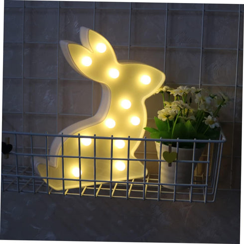 Rabbit Marquee Sign Easter Lights, Bunny Neon Sign, Decorative Bunny Night Light, LED Lighted Easter Bunny Marquee Wall Sign for Bedroom Cafe Part...