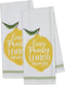 Design Imports Lemon Bliss Table Linens, 18-Inch by 28-Inch Dishtowels, Set of 2, Lemon Squeezy Embellished...