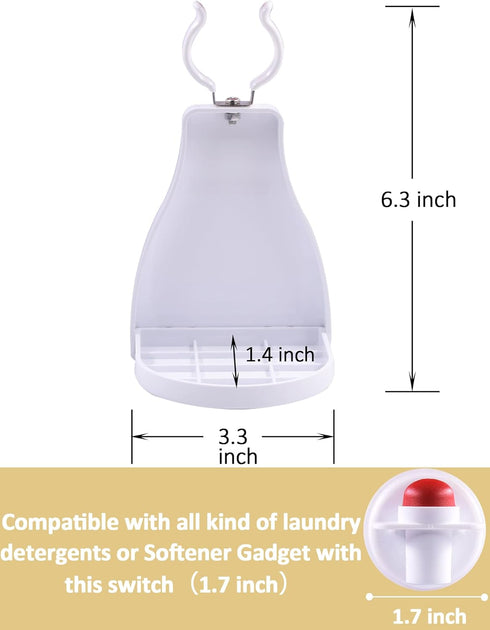 Laundry Detergent Cup Holder, Laundry Fabric Softener Cup Holder Drip Tray Catcher, Adjustable Holder Fits Most Economic Sized Bottles, No More Me...